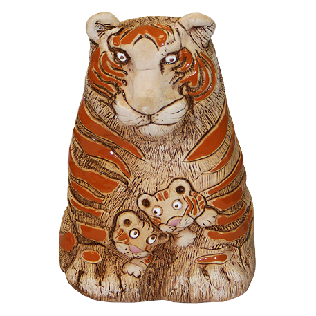 Тигрица с тигрятами копилка керамика 21*13*11 см *