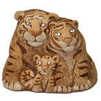 Тигры семья копилка керамическая 18*22*14 см *