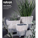 584028 Кашпо Kübel Nania soft eckig mosaic grey 18*18; h18 см серая мозаика (ш/к 6270) *