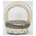 Набор плетеных корзин (ива), L:39X30XH13, M:34X26XH11, S:30X21XH9 см., 3 шт., корич. (ш/к 6262) Б*