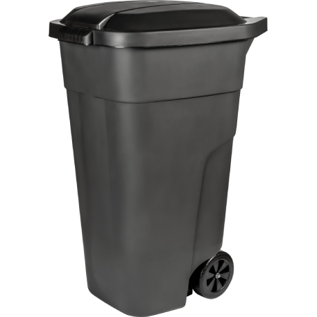 Бак для мусора с крышкой на колесах 110л (51,5*54,5см h84см) серый