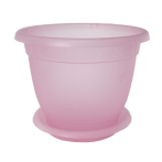 Горшок для цветов InGreen Aphrodite D 170 mm, 1,5л с подставкой №2 розовый прозрачный