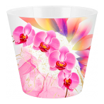 Горшок для цветов InGreen London Orchid Deco D160 мм, 1,6 л с дренажной вставкой, розовая орхидея