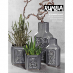 590195 Ваза Vase Rumba grey wash d13; h26cm серый (ш/к 3995)
