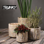 591078 Кашпо Kübel Trunky rustic wood d8; h7,5cm деревенское дерево (ш/к 5371)