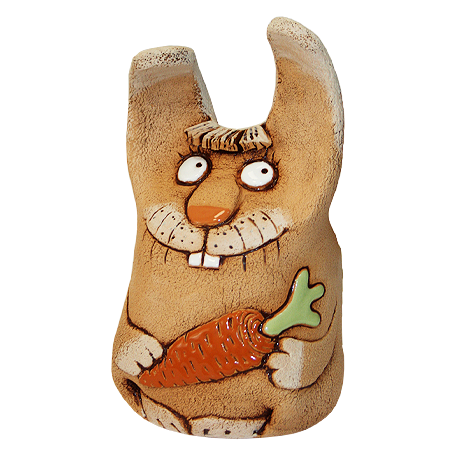 Кролик с морковкой кашпо керамическое 24*11*14 см *