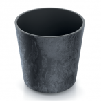 DURO250E-S433 Кашпо URBI ROUND EFFECT d25, h25см 7,5/9,0л антрацит(anthracit) с вклад. (вкл. 058479)
