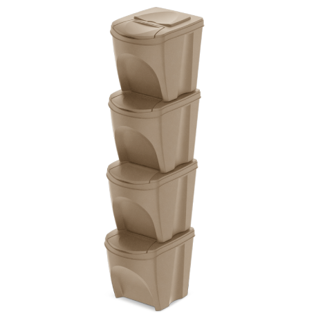 IKWB25S4W-4665W Сет из 4х контейнеров ECO 4шт * 39,2*29,3 h33,5см 25л коричневый (naturo)