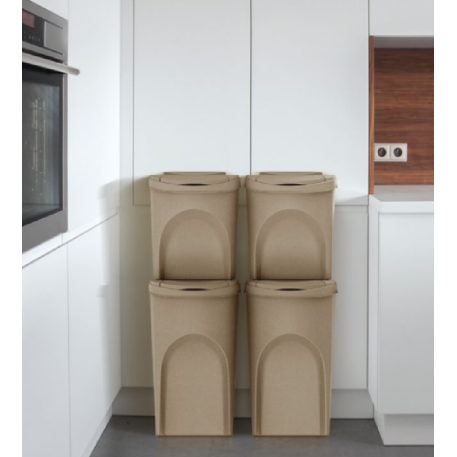 IKWB25S4W-4665W Сет из 4х контейнеров ECO 4шт * 39,2*29,3 h33,5см 25л коричневый (naturo)