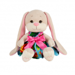 JL-261-20 Зайка Jack&Lin в Летнем Платьице с Розовым Бантом, 20 см, в Коробке