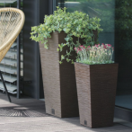 DFSH265W-4625W Кашпо высокое FURU SQUARE ECO WOOD 26,5*26,5,h50см кофе (eco coffee) (вкл 067407) *