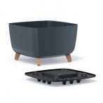 DGQL240-S433 Кашпо на ножках GRACIA SQUARE 24*24, h18,7см антрацит (anthracite)*