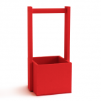 Ящик с круглой ручкой (27х13,2х12,7см), цвет: красный *