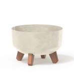 DGRL240LE-CY700 Кашпо на ножках GRACIA LOW BETON EFFECT d23,5 h15,5 3,8л крем (cream)