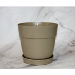 Горшок для цветов InGreen Villa de Fiori с фиксируемым поддоном 1,1л, D130мм, молочный шоколад