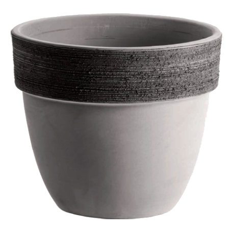 691643I Кашпо теракот VASO PATAVIUM GRAFFIATO d16; h13,5 см серо-коричневый (ш/к 0777)(п/д 068733)*