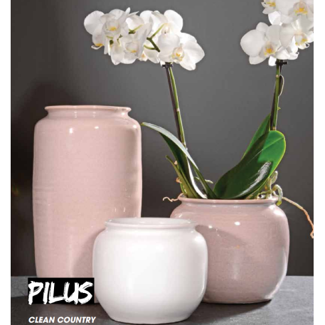 397351 Ваза керам.Vase Pilus h36 см пудрово-розовый (ш/к 4642)