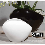 394118 Кашпо керам.Jardiniere Shell INSPIRIO d29 h20 см белый (ш/к 8328) *