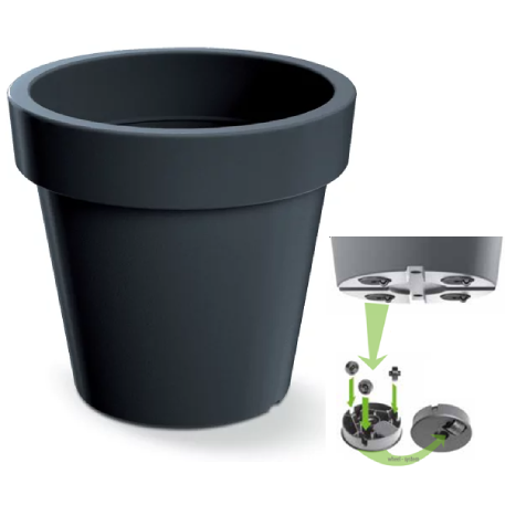 DLOF600-S433 Кашпо на колесиках Lofly d58,2 h53,2 см 54,7л антрацит (anthracite)