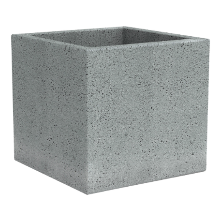 240 Горшок пластиковый Scheurich, C-Cube, декор Stony Grey, D40 H33, серый *