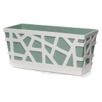 MOSFB0040-604 Балконный ящик MOSAIC d40*17; h20 см 9,8л белый/оливковый (pistachio/white) (0041) *