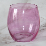 27 1381 2560 АБУДАНТИЯ-розовая "Аксинья" ваза декоративная малая, h-21,5см, d-21 см *
