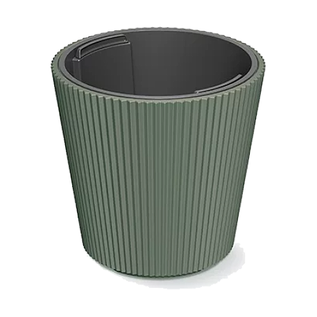 DBMI240-2411U Кашпо MILLY d24 h22,7см 4,5/7л зеленый (pine green) с вкладышем (ш/к 2437)