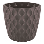 Горшок для цветов InGreen Wave с дренажной сеткой и съемным поддоном 4,7л, D205мм, горький шоколад