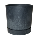 DPOP350E-S433 Кашпо с прикр. подд. TUBO P EFFECT d33,8, h32,6см антрацит (anthracite) *