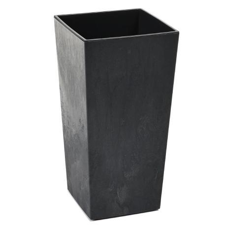 532 Кашпо FINEZJA ECO recycled beton 19*19 h36см черный бетон (czarny beton) с вклад. (вклад.041622)