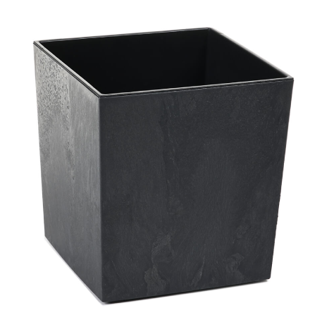 552 Кашпо JUKA ECO recycled beton 25*25 h26см черный бетон (czarny beton) с вклад. (вкладыш 041623)