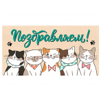 Optima Конверт для денег Поздравляем (коты) 1-04-0346