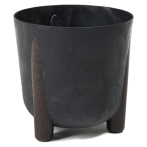 238 Кашпо на ножках FRIDA ECO recycled beton d34; h32см 19,4л черный бетон (czarny beton)