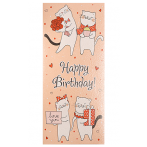 Конверт для денег "Happy Birthday!" (влюбленные котики) 1-20-1139