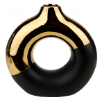 Ваза декоративная керамическая " Золотистый минимализм", черная, 4,5*20см ВС-0168