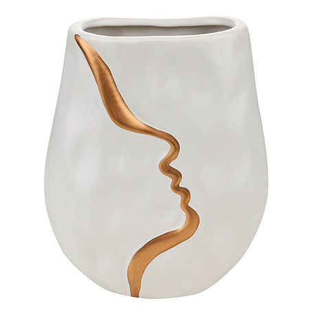Ваза декоративная керамическая "Мрамор", белая, 16.5*9.5*20.5см ВС-0157