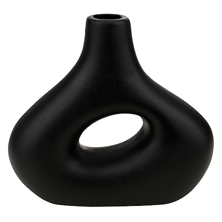 Ваза декоративная керамическая "Форма", черная, 23*8*20см ВС-0154