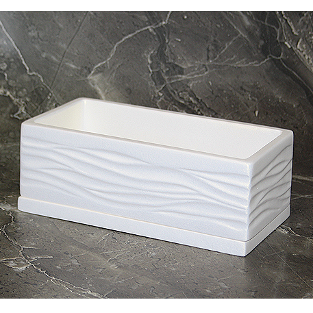 NK14/4 Композит. бетон *Волна-бел кактусник 23*12/h9см, 1,4 л