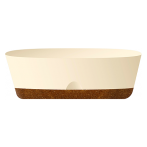 Горшок овальный InGreen WOOD для суккулентов сливочный/бук 250*115*95 мм, 1,7 л