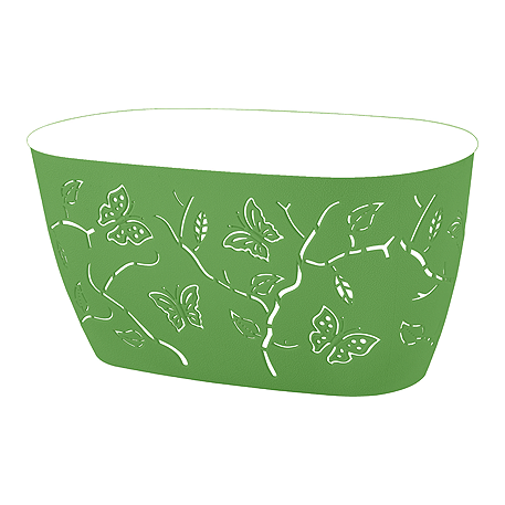 Горшок для цветов Plast Team Butterflies 4 л 300х150 мм овальный 296х152х149 мм зеленое яблоко