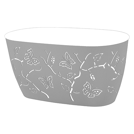 Горшок для цветов Plast Team Butterflies 4 л 300х150 мм овальный 296х152х149 мм серый шторм