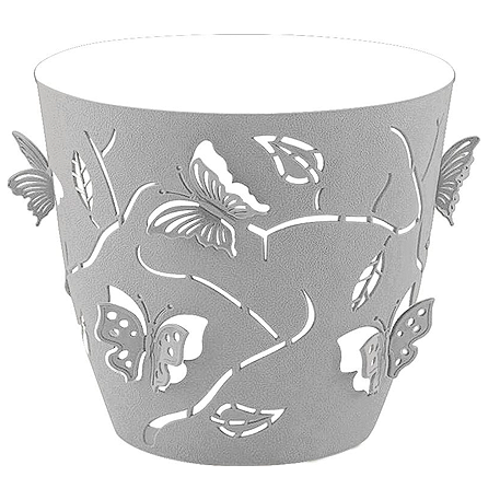 Горшок для цветов Plast Team Butterflies 5,3 л D225 мм круглый 225х225х208 мм серый шторм