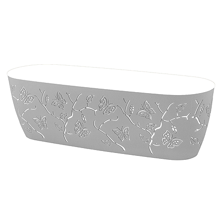 Горшок для цветов Plast Team Butterflies 7,3 л 470х150 мм овальный 475х160х149 мм серый шторм