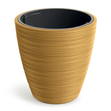 DBVR300-117U Кашпо Vena Round d30 h30 см 10/15 л горчица с вкладышем
