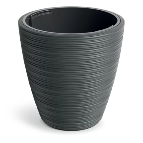 DBVR400-419U Кашпо Vena Round d39 h40 см 20/33 л тем. серый с вкладышем
