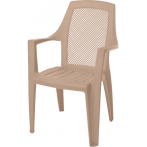 * Кресло Decorona DeVeranda садовое 580x625x880 мм, квадратная сетчатая спинка, молочный шоколад