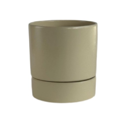 Горшок керам. с поддоном "Берген бежевый" № 2 d12см h12,5см 0,9л