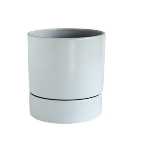 Горшок керам. с поддоном "Берген белый" № 2 d12см h12,5см 0,9л