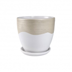 Горшок керам. с поддоном В/О "Айскрим бежевый" № 2 d12см h10см 0,6л