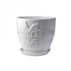 Горшок керам. с поддоном В/О "Голландия белый" № 6 d26см h23,5см 8,3л